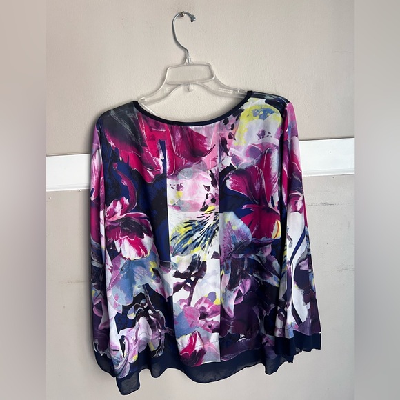 Style & Co. Floral Blouse - Pink and Blue Size Large - Picture 5 of 7